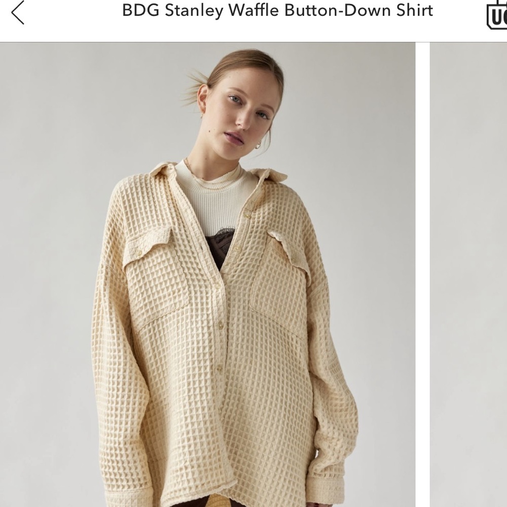 BDG waffle button down
